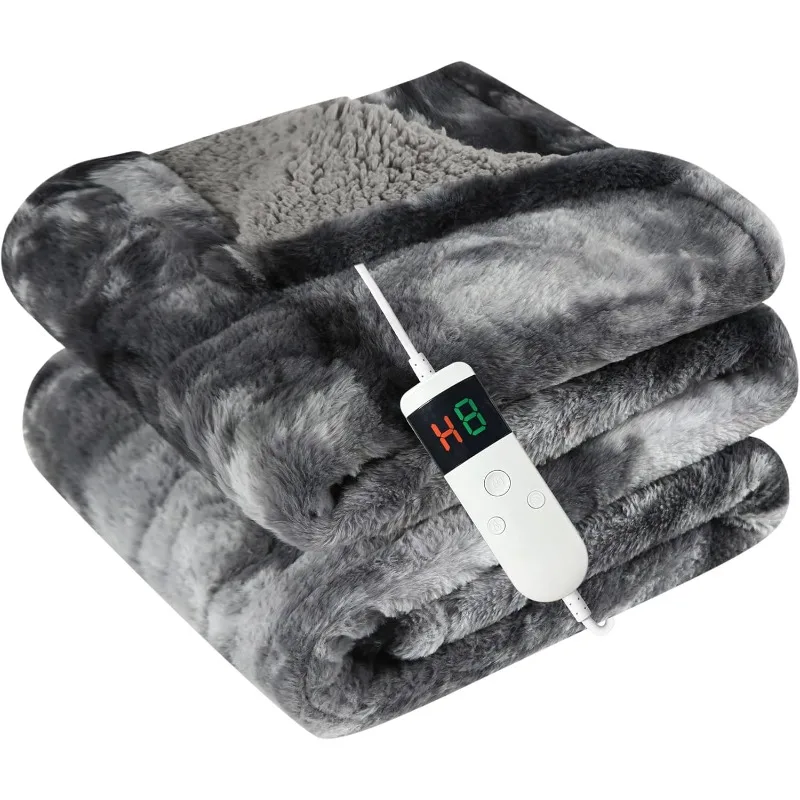Tie-Dye Fabric Heated Electric Blanket purple