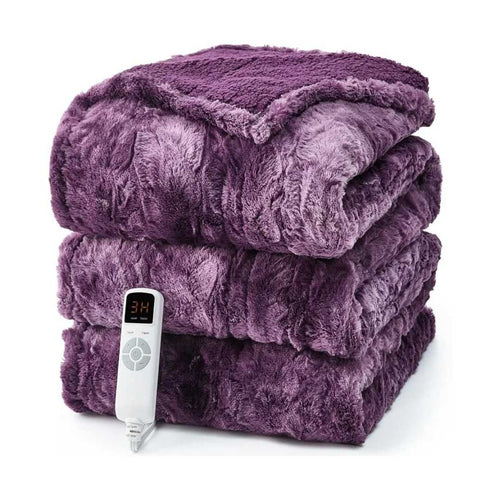 Long-Pile Fleece Heated Electric Blanket